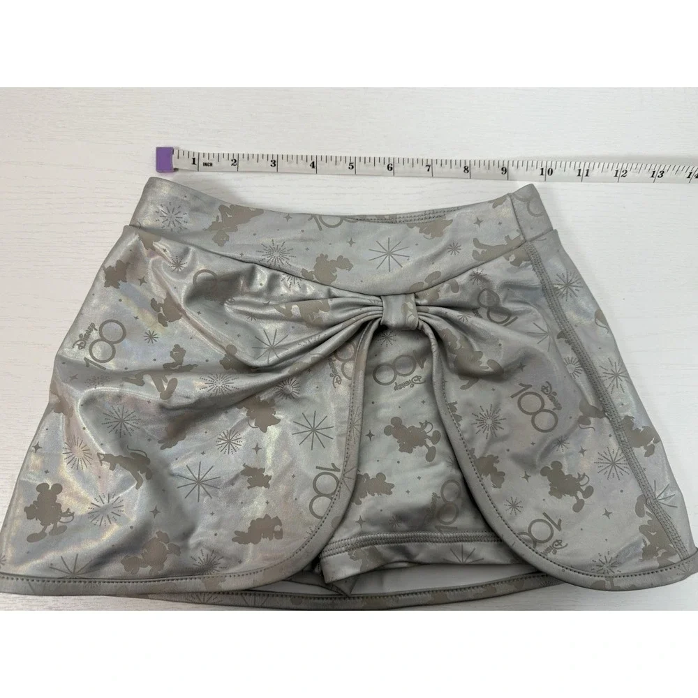 Disney Parks 100 Years Girls Shorts Skort‎  Metallic Silver Limited Edition 5/6